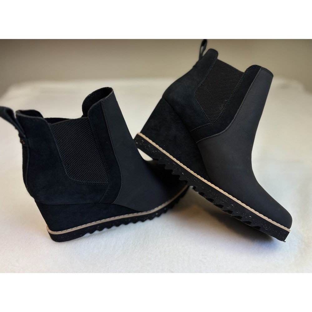 Toms Black Wedge Ankle Booties